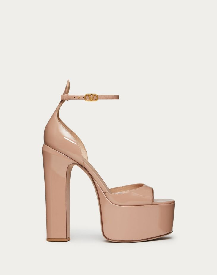 Sandals | Woman VALENTINO Valentino Garavani Tan-Go Platform Patent Leather Sandal 155Mm Rose Cannelle