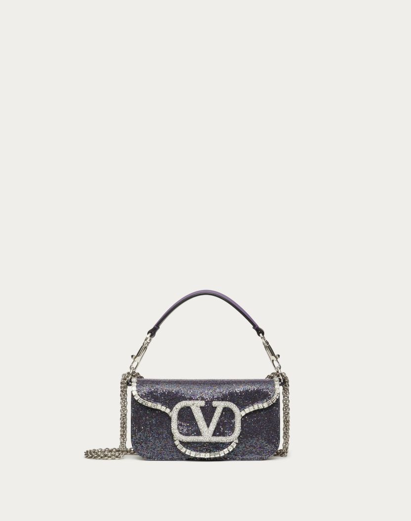 Mini Bags | Woman VALENTINO Locò Embroidered Small Shoulder Bag Lilac ...